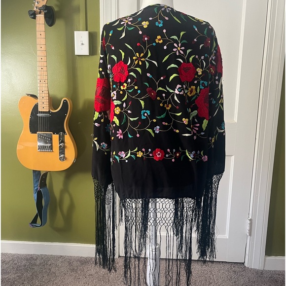 Embroidered Silk Shawl - Picture 1 of 6